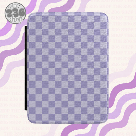 Light Purple Checkered Textured Kindle Case