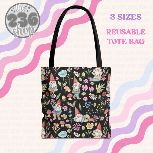 Gnomes Black Tote Bag