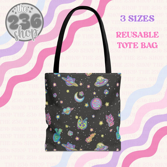 Space Kitty Reusable Tote Bag