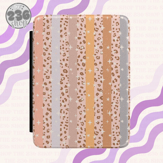 Boho Leopard Stripes Textured Kindle Case