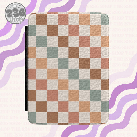 Retro Checkered Textured Kindle Case
