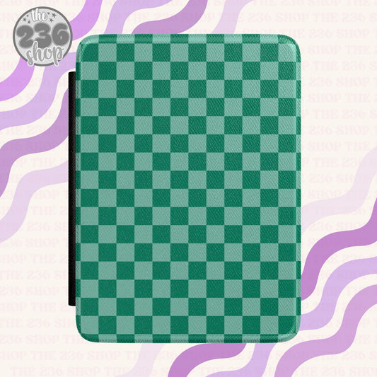 Island Green Checkered Textured Kindle Case