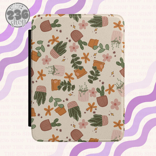 Beige Plants Textured Kindle Case