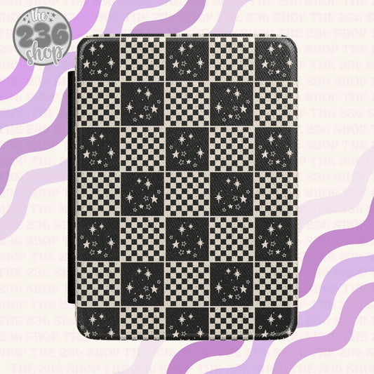 Starry Checkered Textured Kindle Case