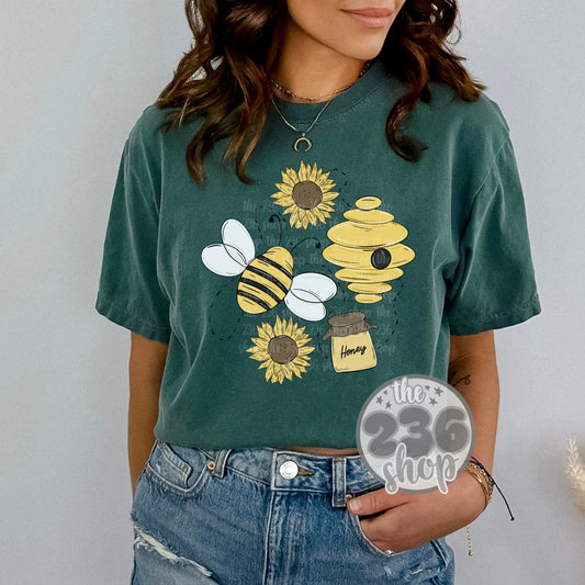 Buzzin' Bees Tshirt | Comfort Colors
