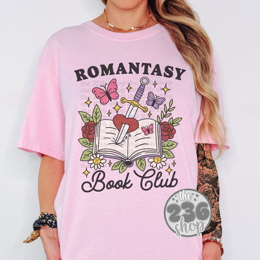 Romantasy Book Club Tshirt | Comfort Colors | Fantasy Reader | Smut | Bookish | Bookworm | Librarian