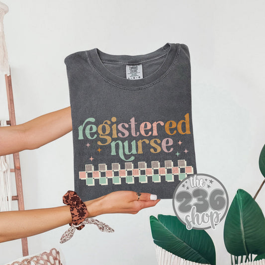 Registered Nurse Checkered Tshirt | Comfort Colors | Nurse | Healthcare | Medical  | Hospital