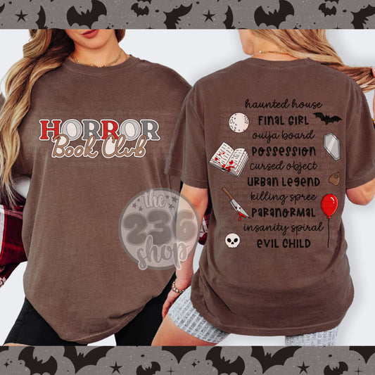 Horror Book Club Tshirt | Comfort Colors | Fantasy Reader | Thriller | Bookish | Bookworm | Librarian