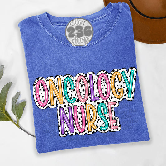 Spotted Oncology Nurse Tshirt | Comfort Colors