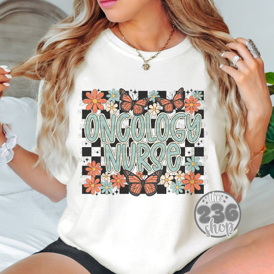 Butterfly Oncology Nurse Tshirt