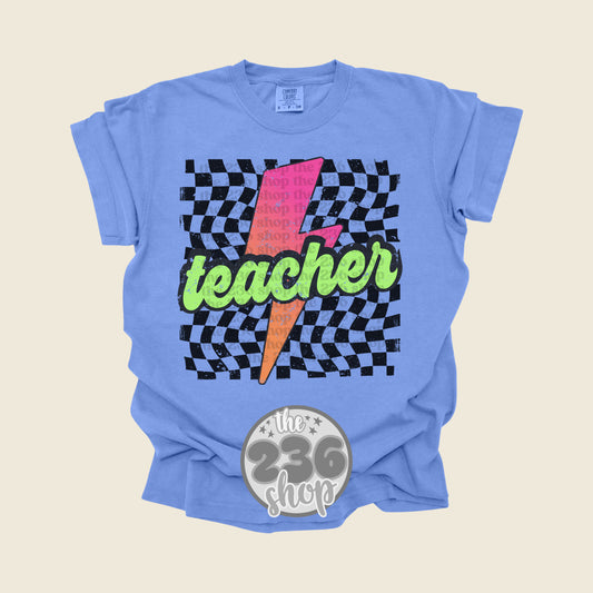 Bright Teacher Checkered Tshirt