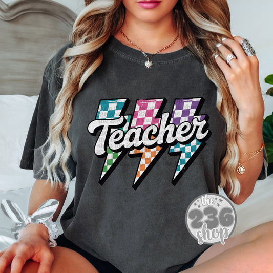 Teacher Lightning Bolts Tshirt
