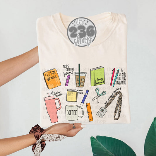 Collage of Teacher Things Tshirt