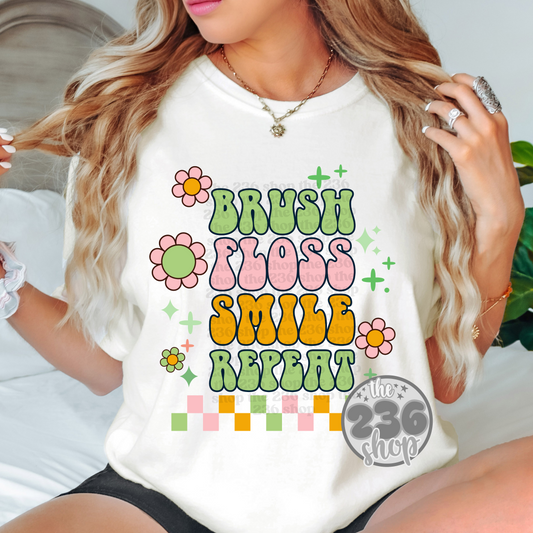 Brush Floss Smile Repeat Dental Tshirt