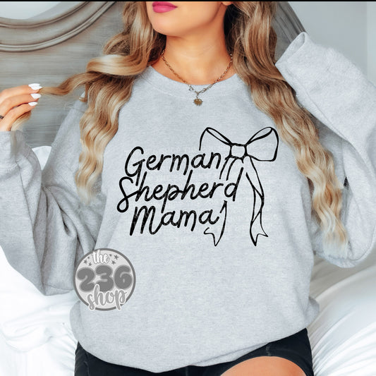 German Shepherd Mama Cutesy Bows Crewneck Sweatshirt