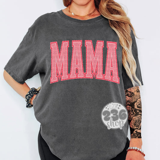 Bright Pink Mama Varsity Tshirt
