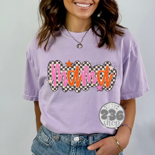 Retro Mama Checkered Tshirt