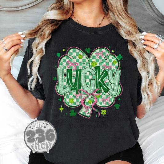 Lucky Checkered Shamrock Tshirt