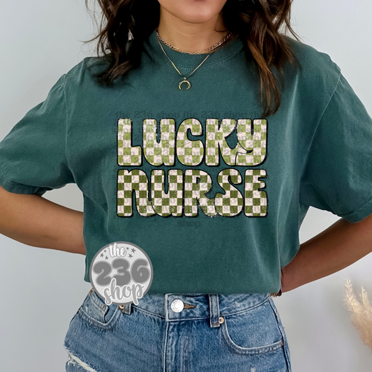 Lucky Nurse Checkered Tshirt