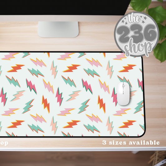 Colorful Bolts Desk Mat