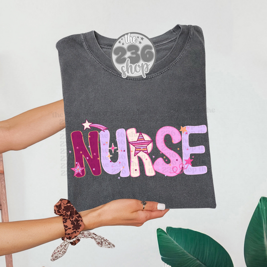 Starry Nurse Checkered Tshirt