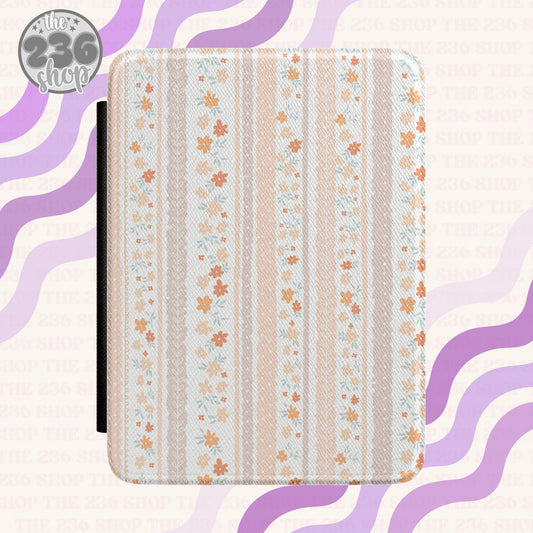 Floral Stripes Textured Kindle Case