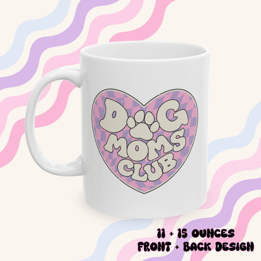 Dog Mom Club Checkered Ceramic Mug