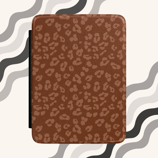 Burnt Orange Leopard Textured Kindle Case