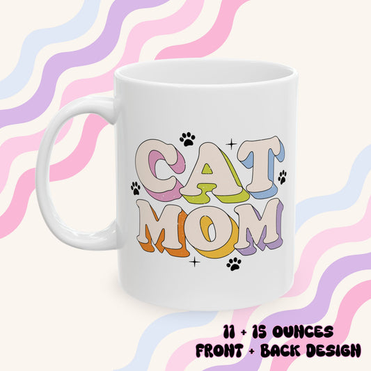 Cat Mom Colorful Ceramic Mug