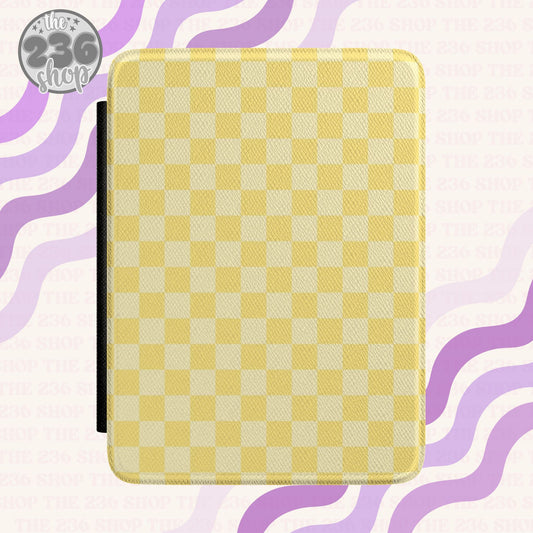 Banana Checkered Textured Kindle Case
