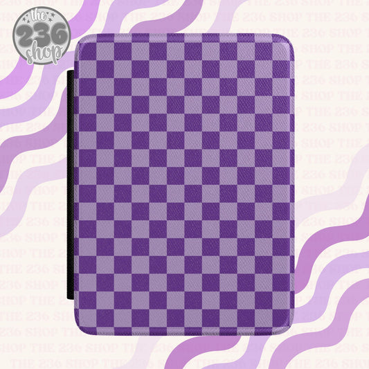 Poppin' Purple Checkered Textured Kindle Case