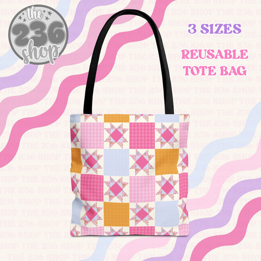 Quilted Design Tote Bag