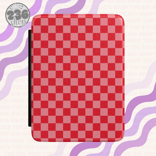 Fire Red Checkered Textured Kindle Case