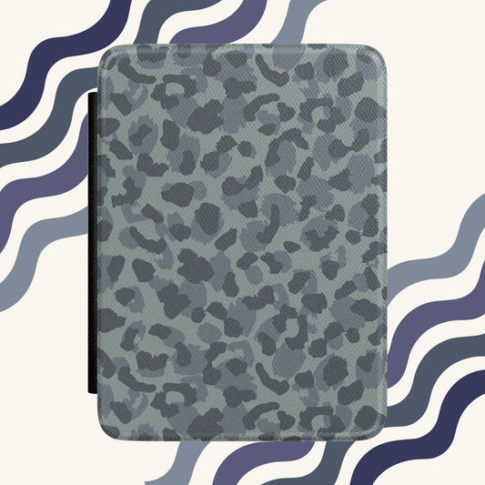 Navy Leopard Textured Kindle Case